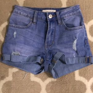 Pac Sun distressed denim shorts